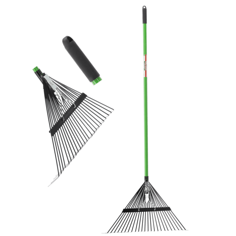 Rastrello da Giardino Regolabile con Manico in Fibra di Vetro 150 cm