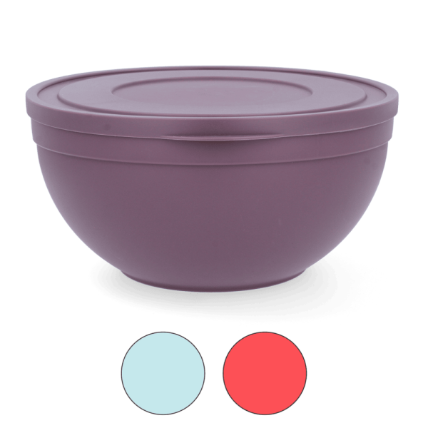 Ciotola Rotonda in Plastica Sandy High Frosted 6 L con Coperchio