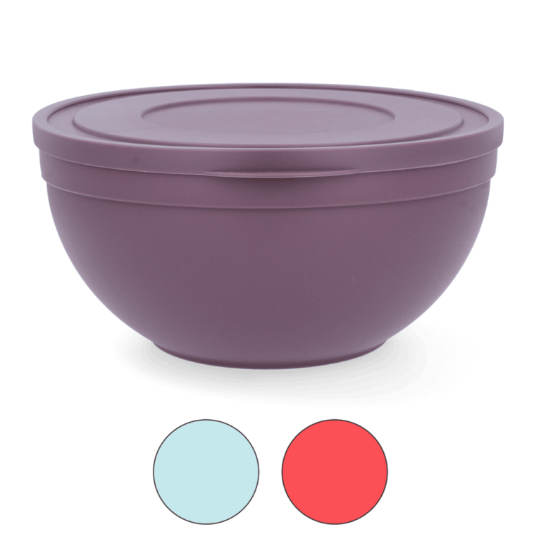 Ciotola Rotonda in Plastica Sandy High Frosted 6 L con Coperchio