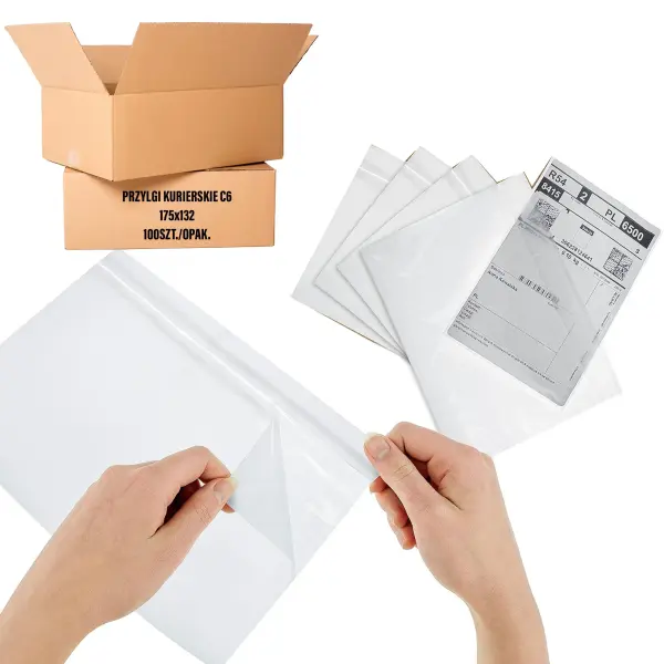 Buste Portadocumenti Adesive Trasparenti Formato C6 – 100 Pezzi, Tasche per Spedizioni e Corrieri